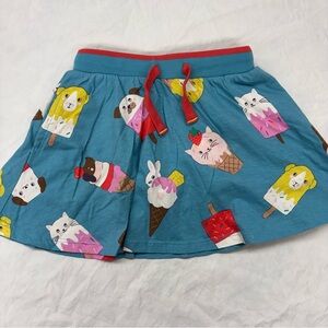 Mini Boden Blue Cat Dog Ice Cream Skort Size 7-8 VGUC